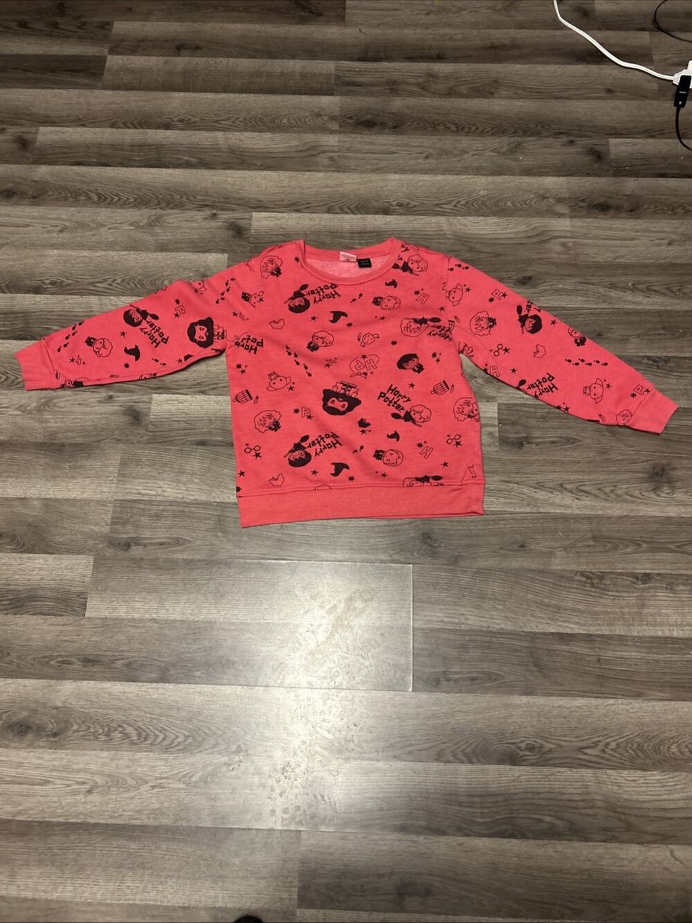 Harry Potter Boys' Size L Crew Neck Pullover Sweatshirt Red Black